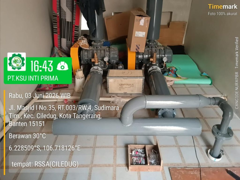 pemasangan equipment IPAL rumah sakit